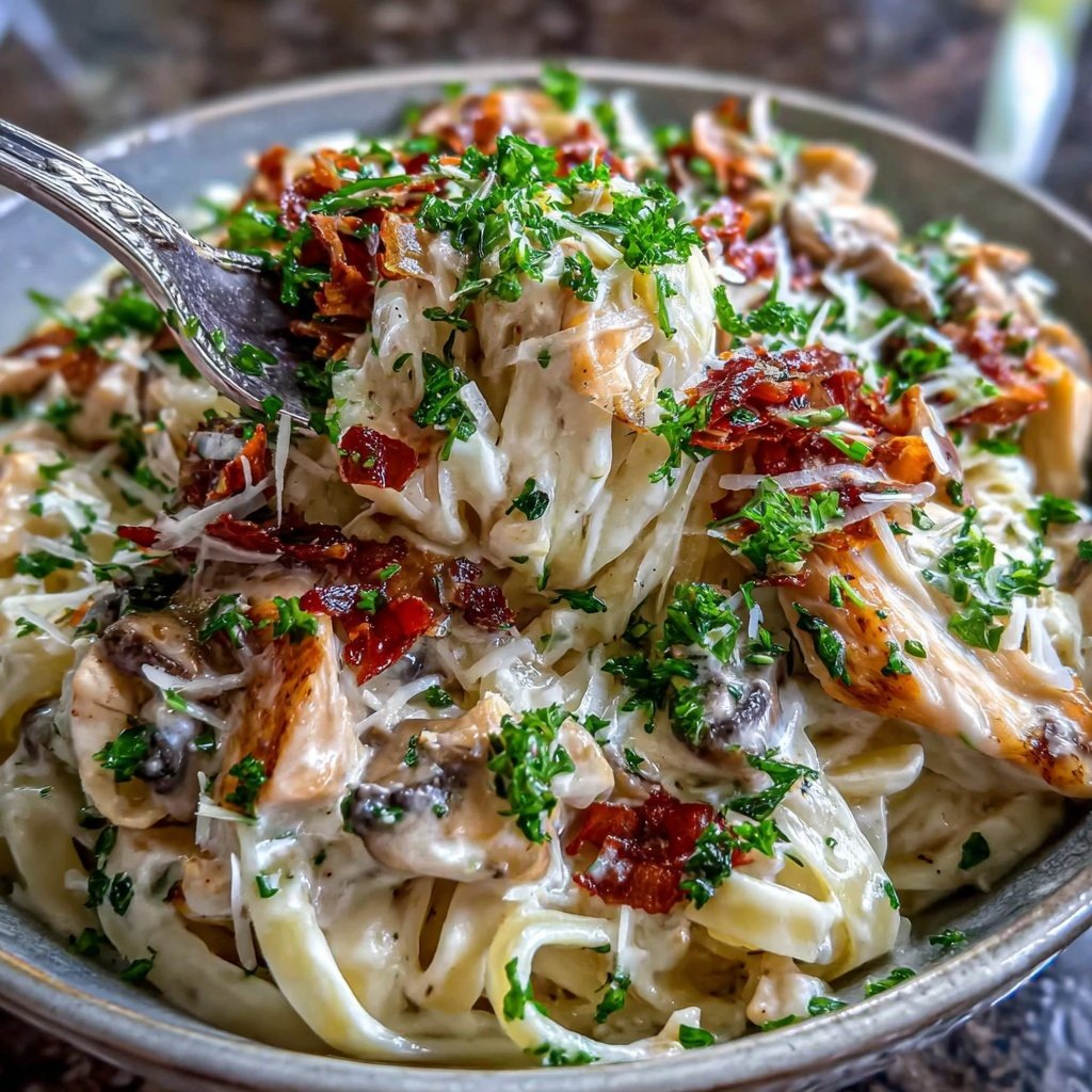 Chicken Pasta With Creamy Mushroom Sauce