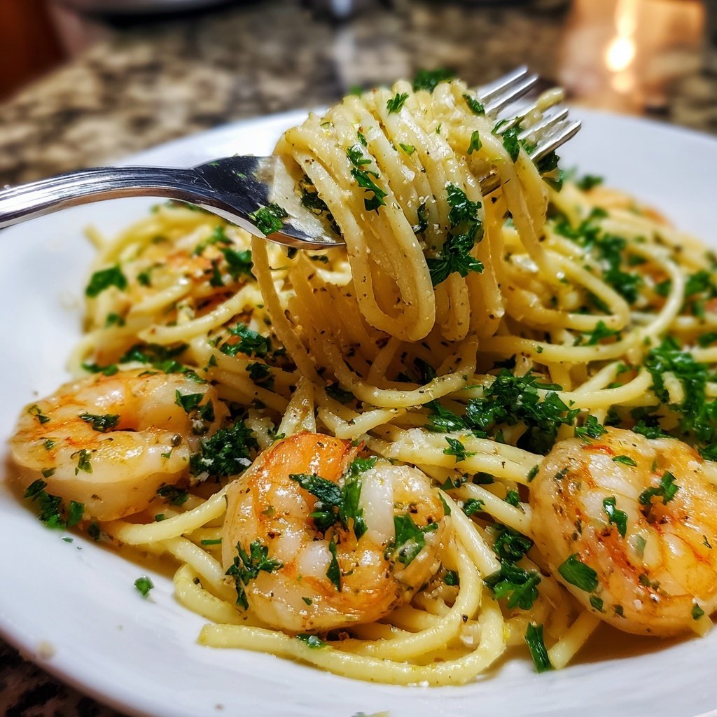 15-Minute Garlic Shrimp Pasta