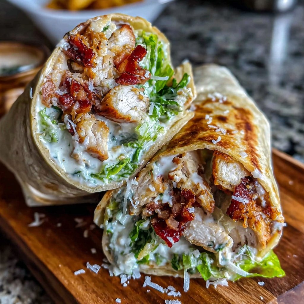 Easy Lunch Chicken Caesar Wrap