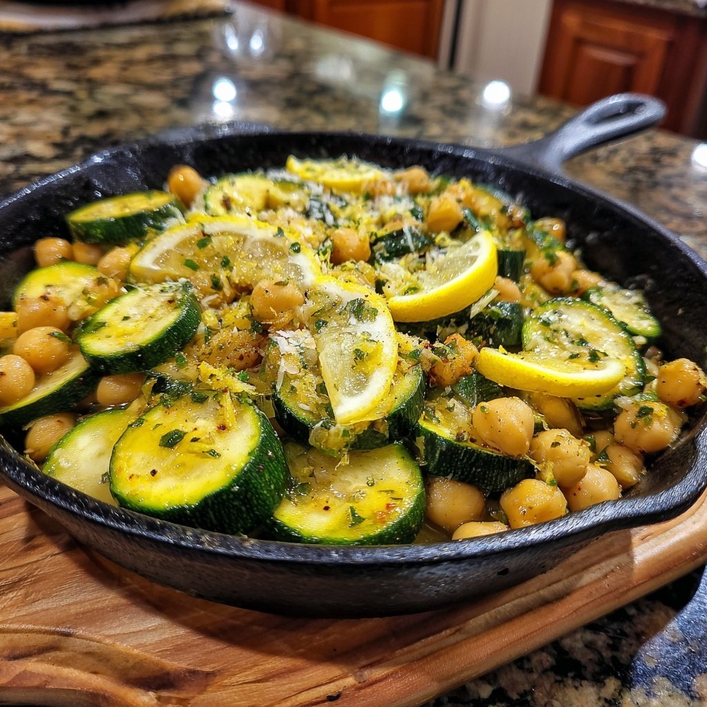 Zucchini Chickpea Lemon Skillet