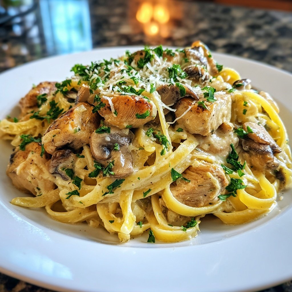 Creamy Mushroom Chicken Pasta