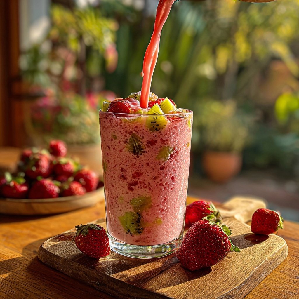 Strawberry Kiwi Breakfast Smoothie