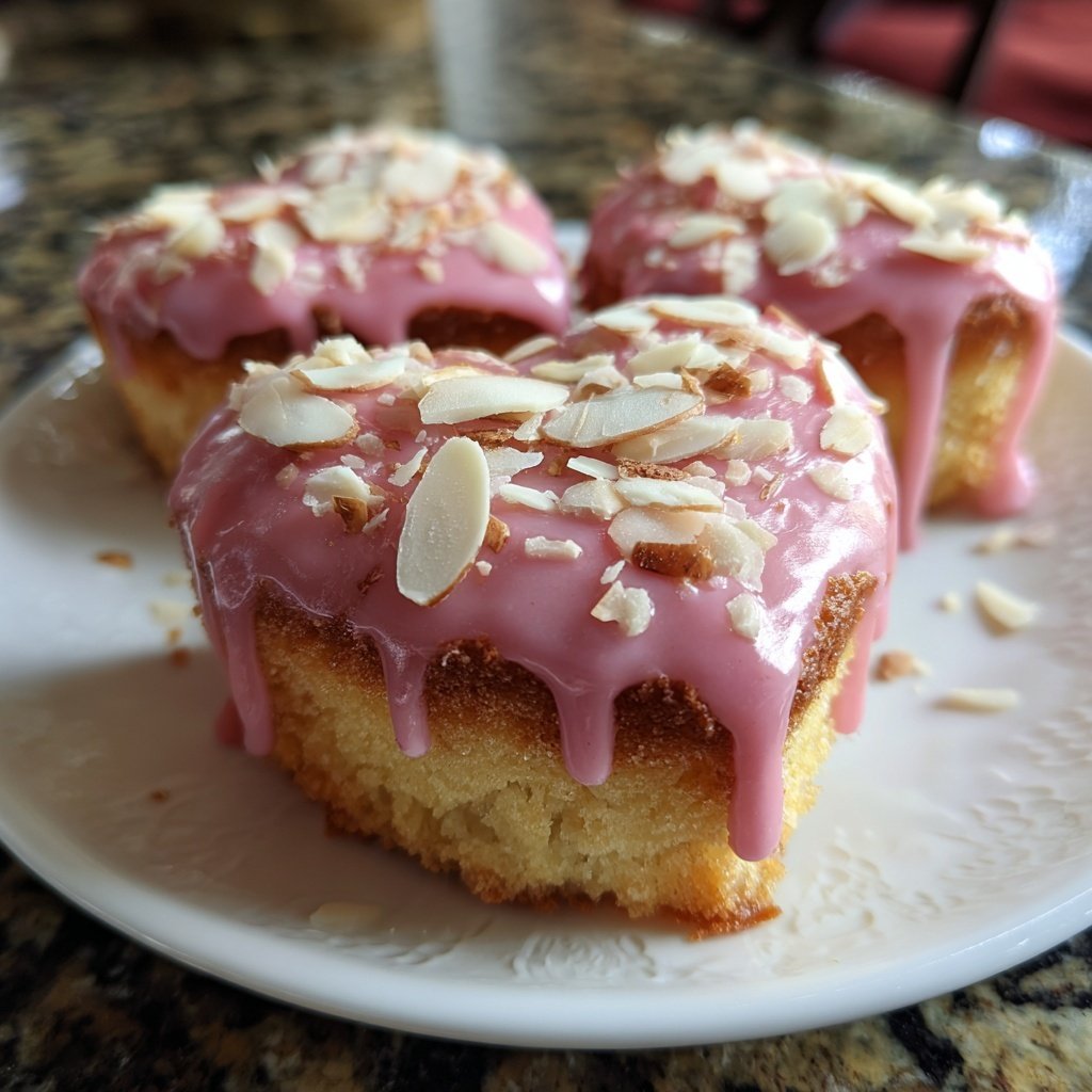 Mini Heart Cake with Almond Sponge