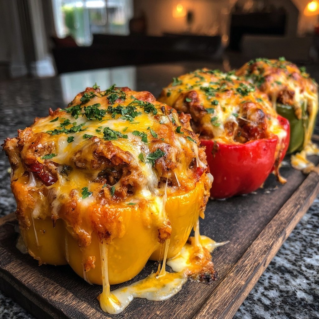 Ground Chicken Stuffed Peppers