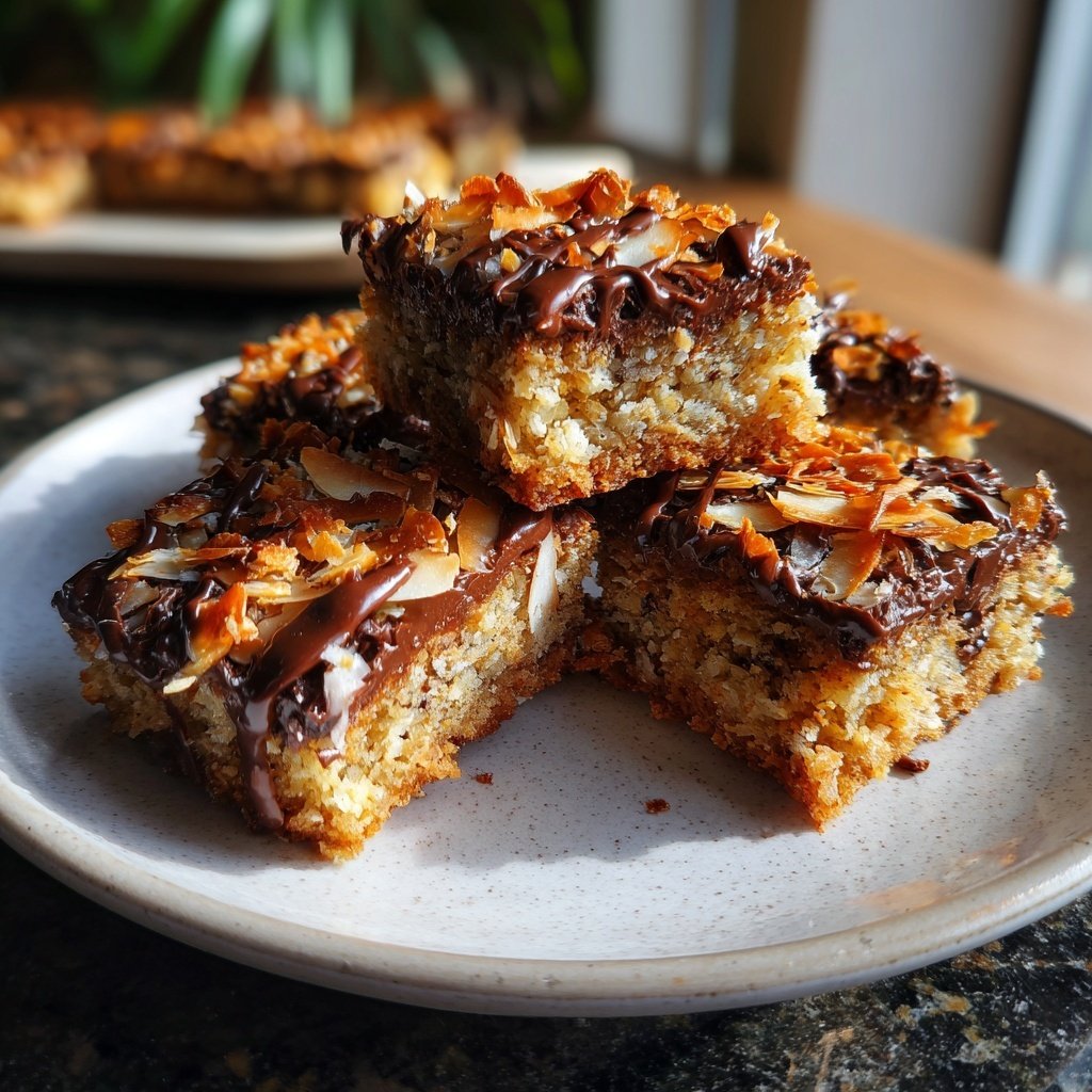 Chocolate Almond Coconut Squares