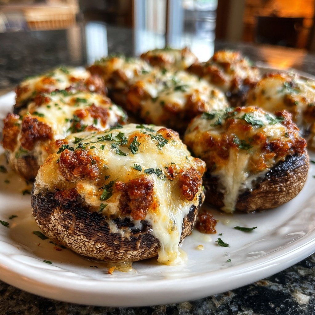 Super Bowl Stuffed Mushrooms