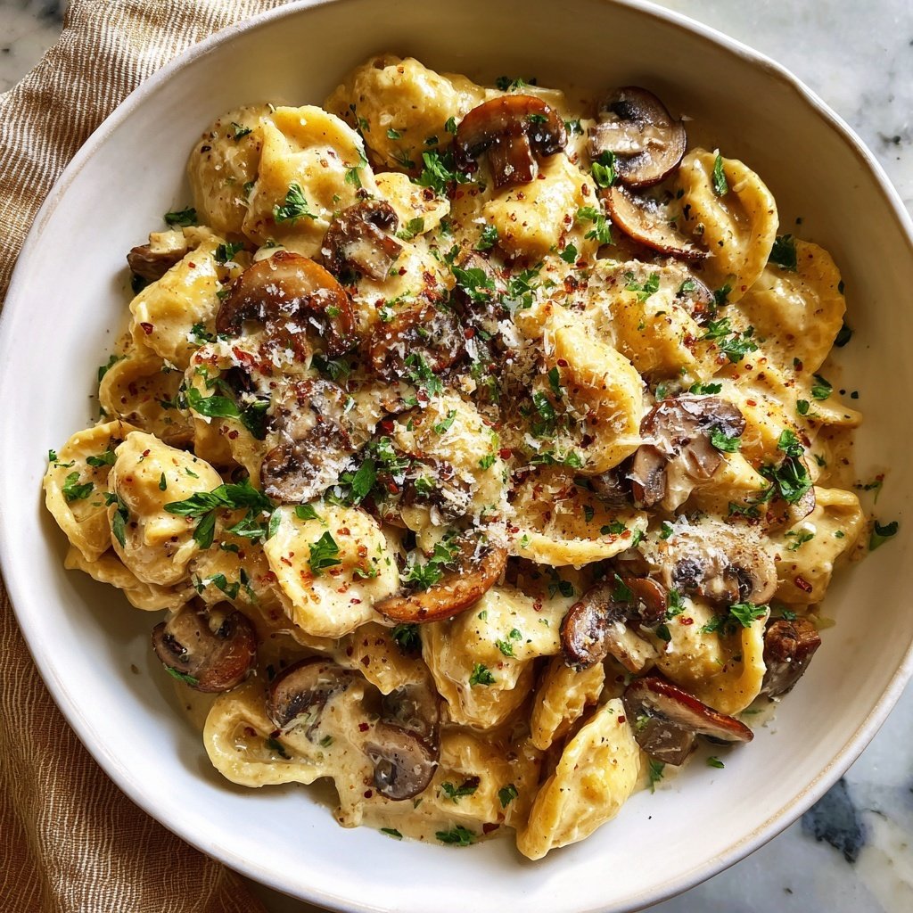 One Pot Creamy Mushroom Pasta
