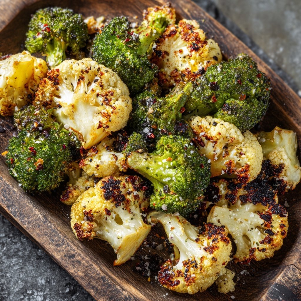 Roasted Broccoli And Cauliflower