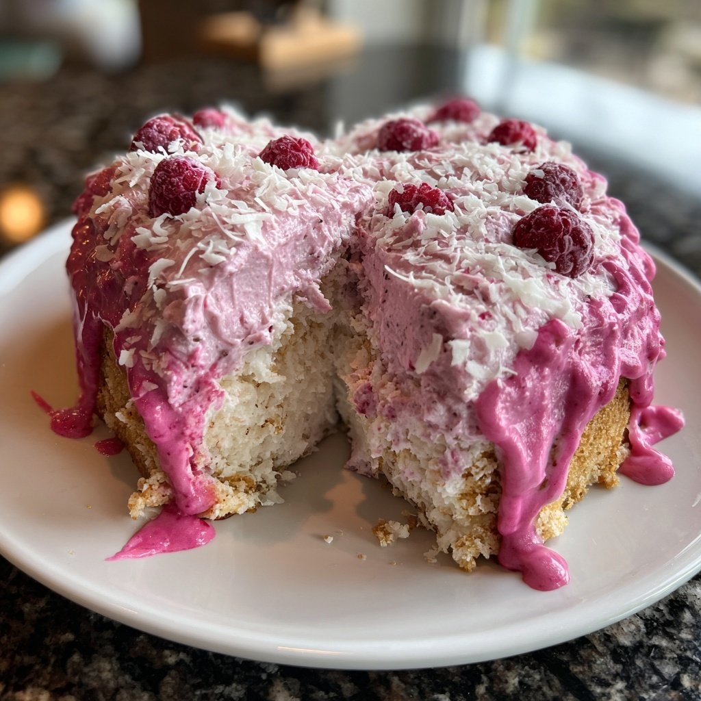 Mini Heart Cake with Coconut Berry Cream