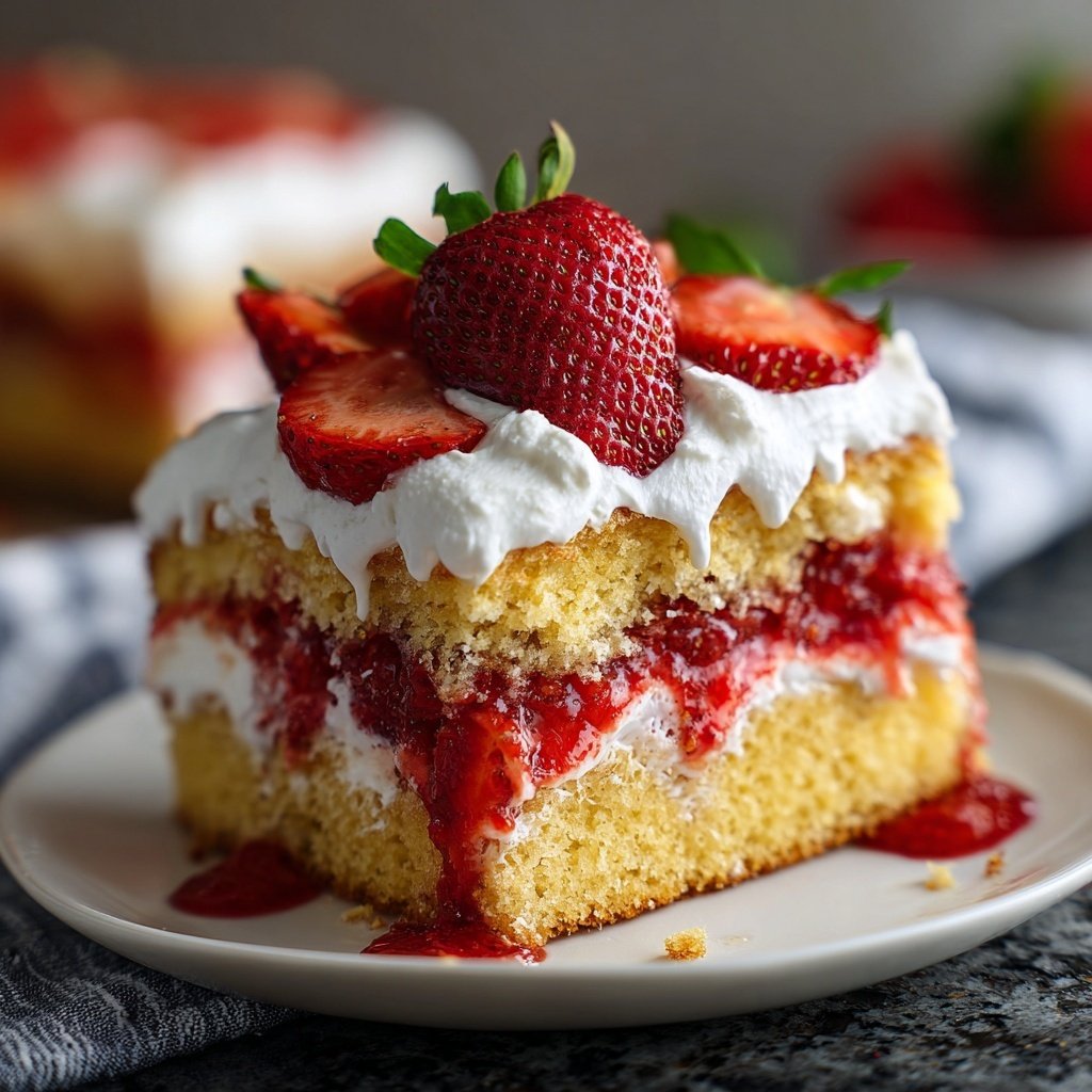 Easy Strawberry Shortcake Sheet Cake